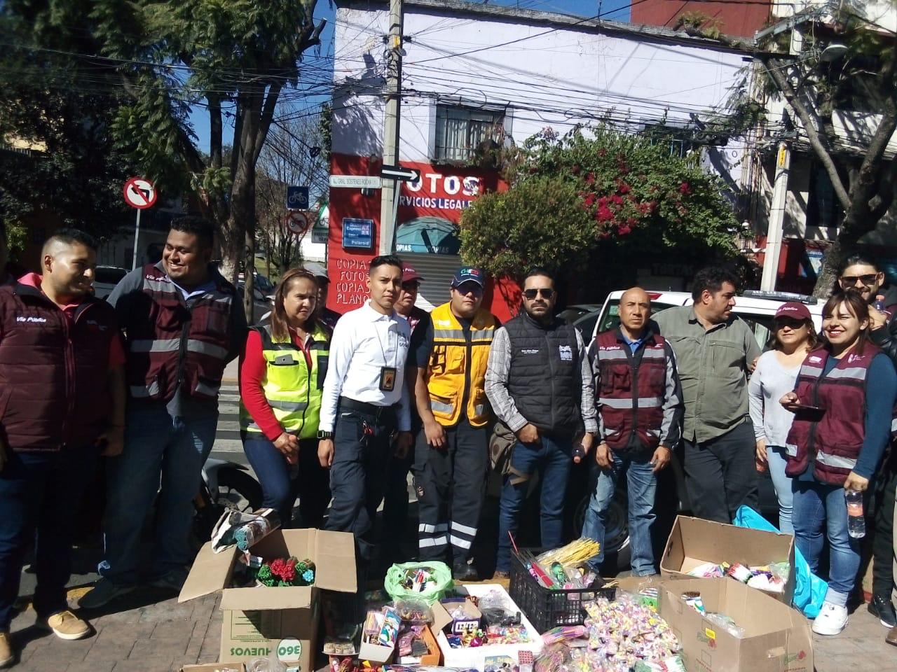 Decomiso de pirotecnia en las colonias Tacuba, Tacubaya y Argentina