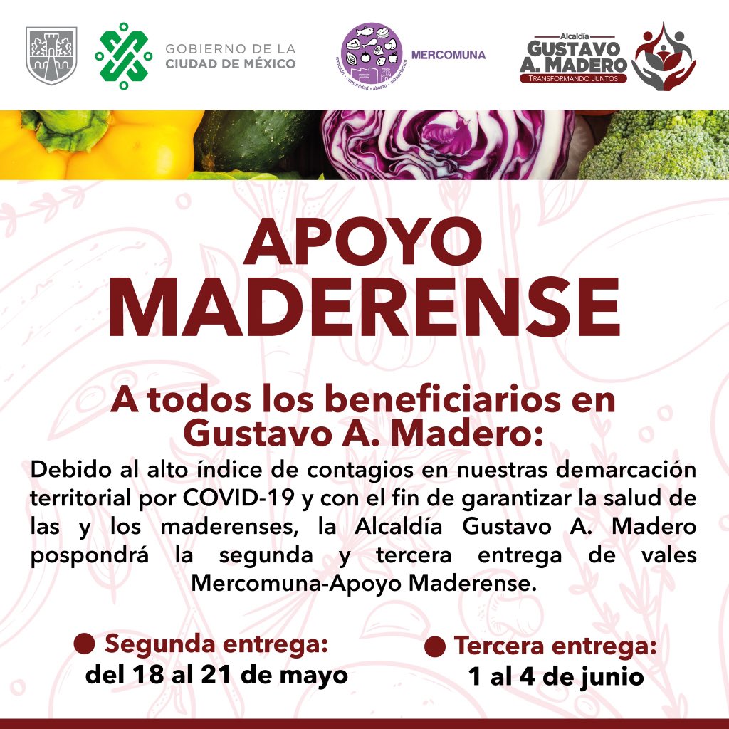 Se informa cambio de fechas en entrega de los Vales Mercomuna Apoyo Maderenses
