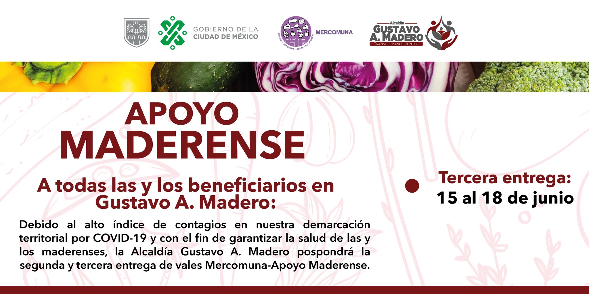 Del 15 al 18 de Junio la Tercera Entrega de Vales de Mercomuna