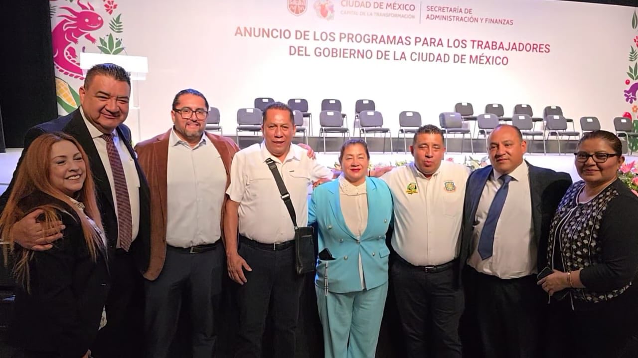 Alejandro Marín Rangel, Secretario General de la Sección 7 del SUTGCDMX, presente en el anuncio de programas para trabajadores del Gobierno de la Ciudad de México