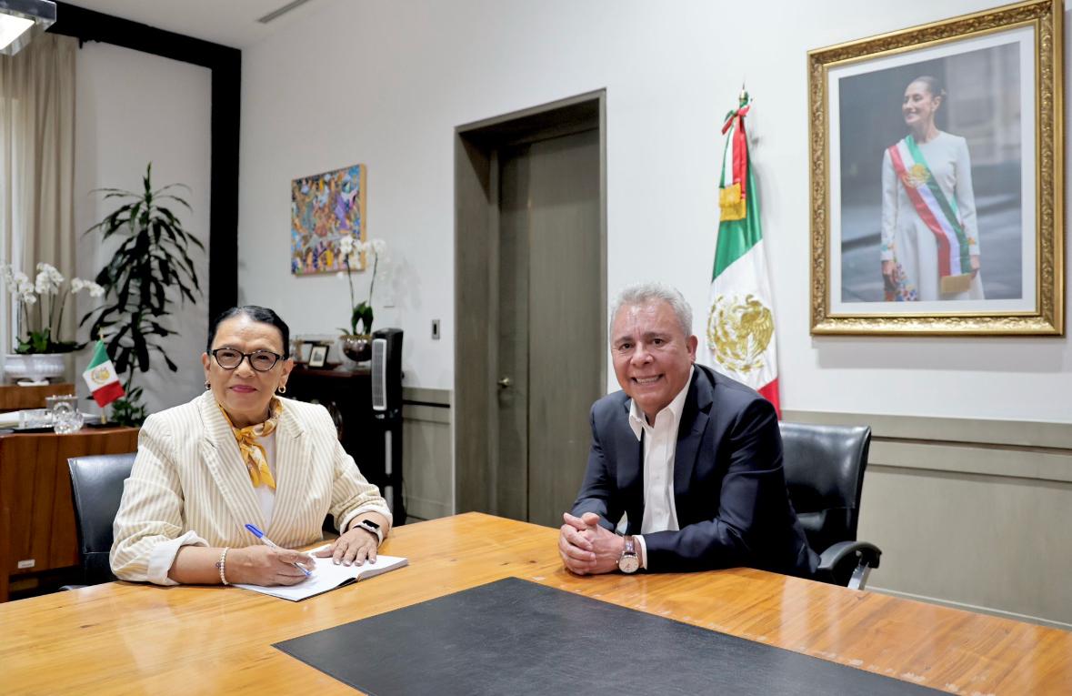 En un ambiente de cordialidad, confianza y resultados, el Dirigente de la Federación de Sindicatos de Trabajadores al Servicio del Estado, Licenciado Marco Antonio García Ayala, sostuvo un fructífero encuentro con su amiga, la Maestra Rosa Icela Rodríguez Velázquez, con el firme propósito de consolidar nuevos apoyos en favor de las y los trabajadores al servicio del Estado